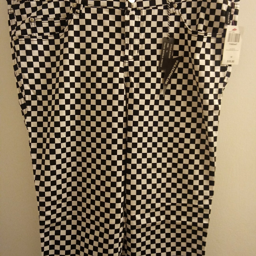 Tripp NYC checker skinny jeans